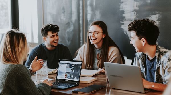 Équipe discutant du climat social et de la qualité de vie au travail