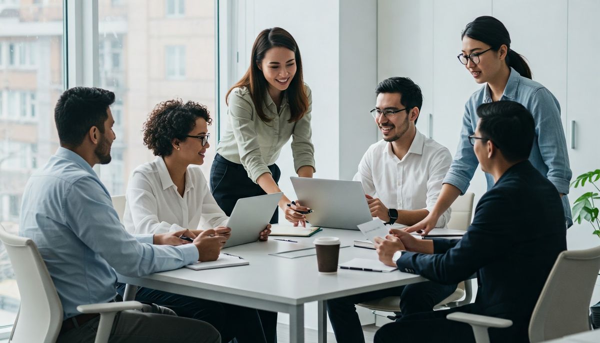 Des consultants experts collaborent dans un espace de travail moderne